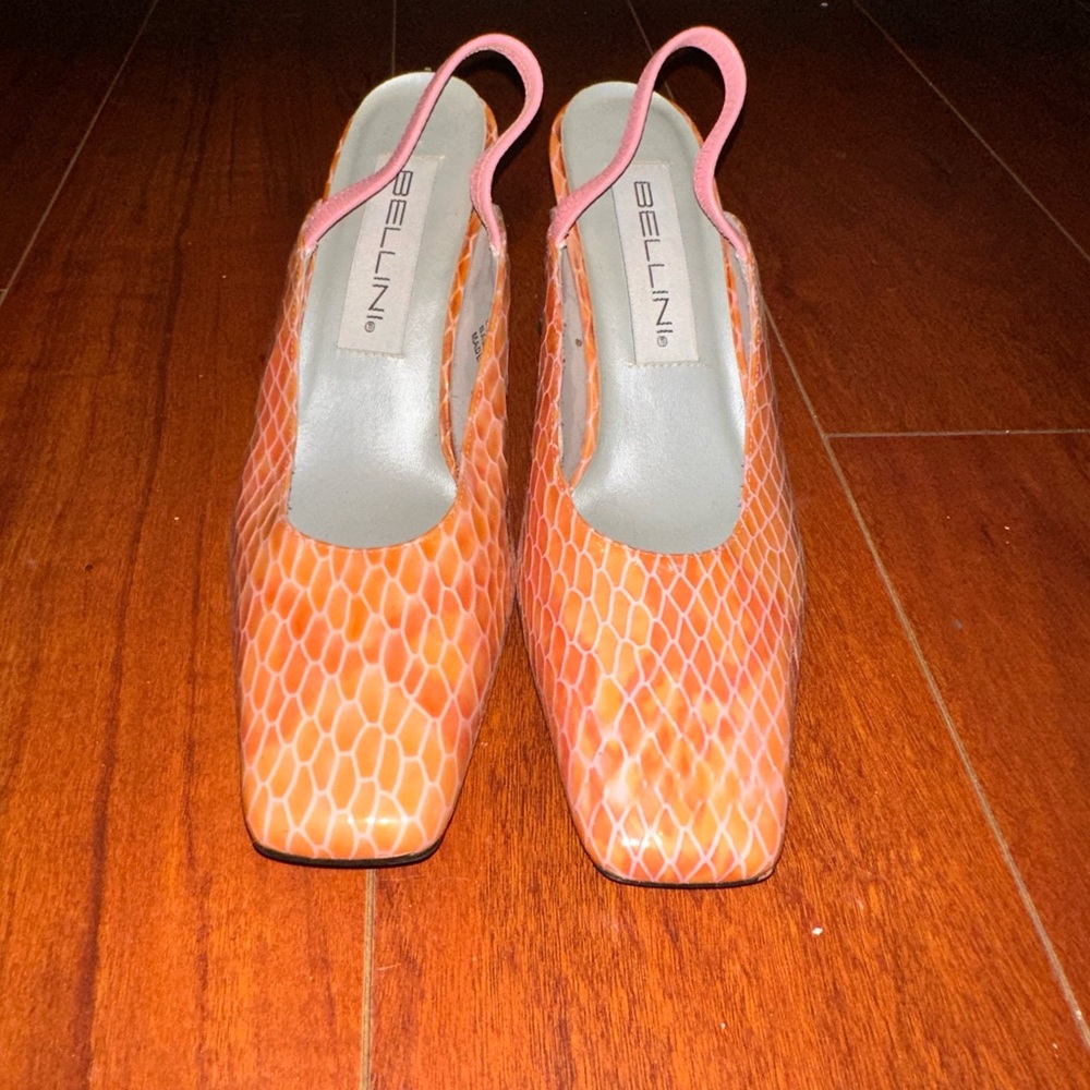 BELLINI VINTAGE SNAKESKIN KITTEN HEEL